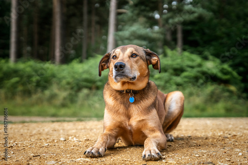 Canvas Print Romanian Street Rescue dog in the UK in the summer