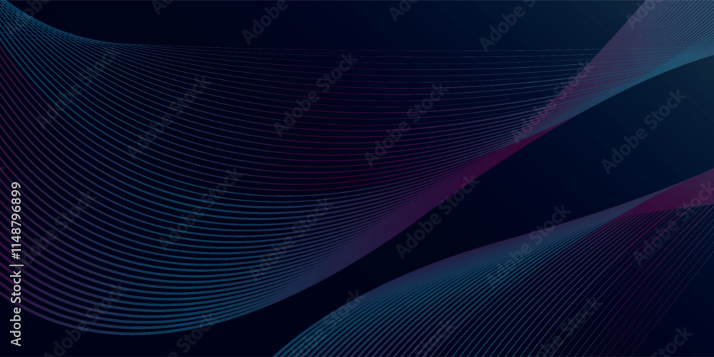 Abstract glowing wave lines on dark blue background. Dynamic wave pattern. Modern flowing wavy lines. Futuristic technology concept. Abstract glowing wave lines on dark blue background. Dynamic wave pattern. Modern flowing wavy lines. Futuristic technology concept.