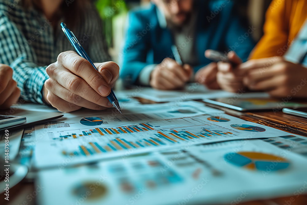 A team of professionals collaborating on a financial project, actively discussing strategies and solutions
A team of professionals collaborating on a financial project, actively discussing strategies and solutions