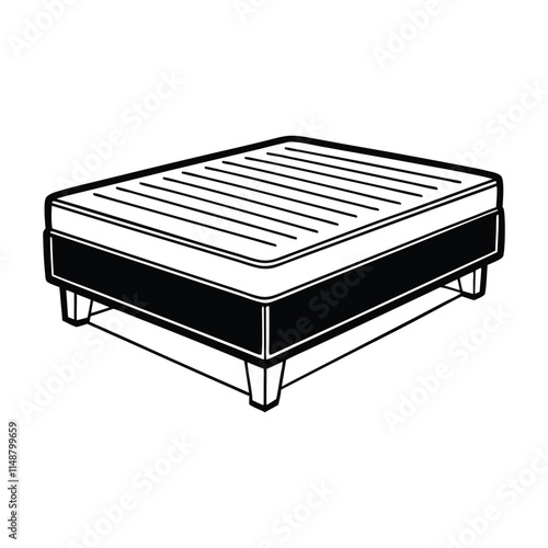 Simple Box Spring Silhouette Vector Illustration