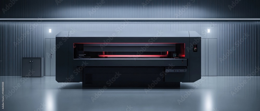Obraz premium High-Tech Industrial Large Format Printer in Modern Factory Setting
