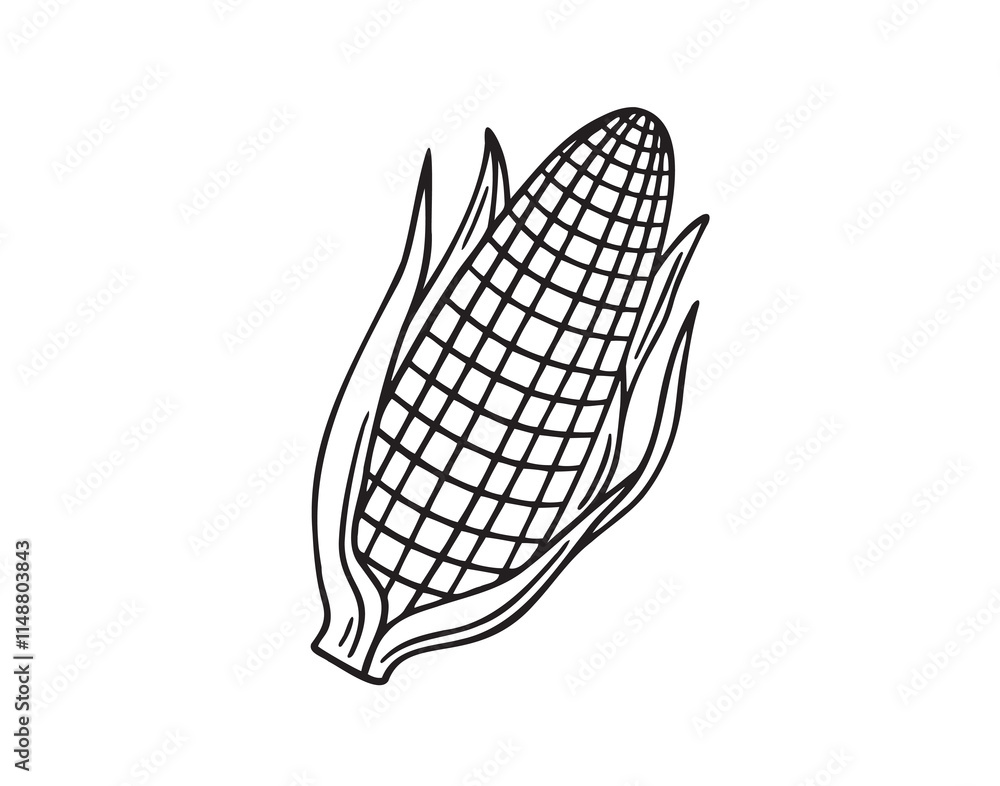 ear of corn doodle hand drawn icon. Outline drawing ear of corn line clipart symbol ear of corn doodle hand drawn icon. Outline drawing ear of corn line clipart symbol