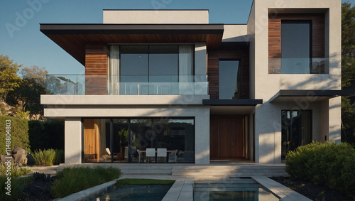 Modern Two-Story House with Infinity Pool