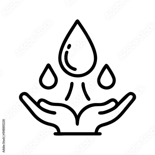 A droplet icon symbolizing hydration, purity, or environmental care.