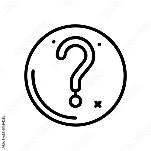 A question mark in a circle, symbolizing tips or guidance.