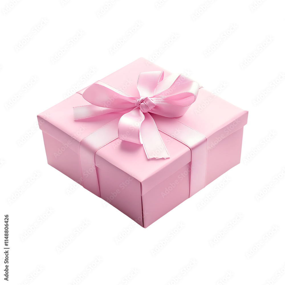 Obraz premium Elegant gift box with attractive ribbon for celebration isolated on a transparent background.