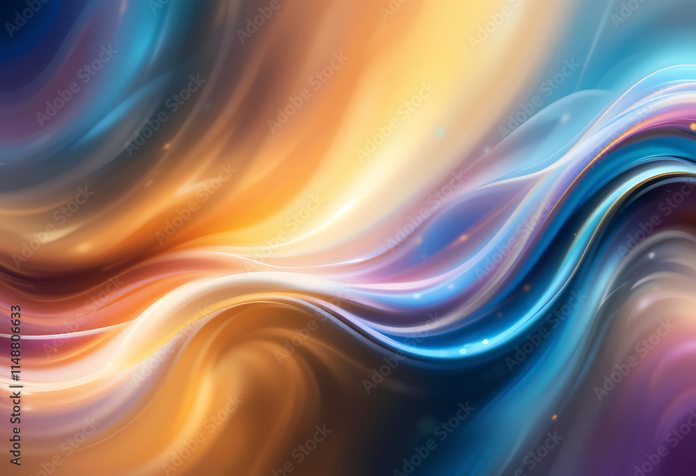 Obraz premium Fluid waves with gradient transitions, seamless flowing abstract background design