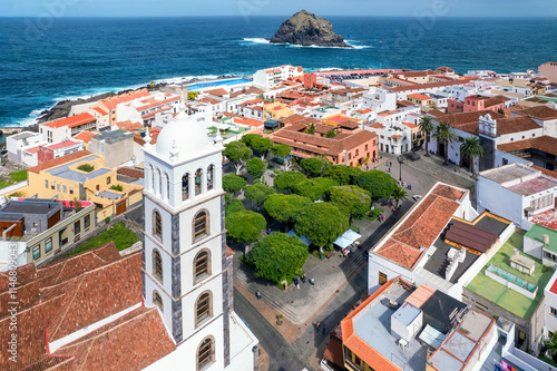 Obraz na płótnie Aerial view of Garachico town of Tenerife, Canary Islands, Spain. w salonie