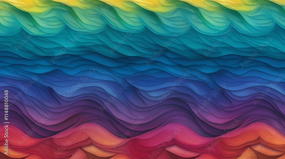 Fototapeta premium Abstract Colorful Layered Wave Pattern Design