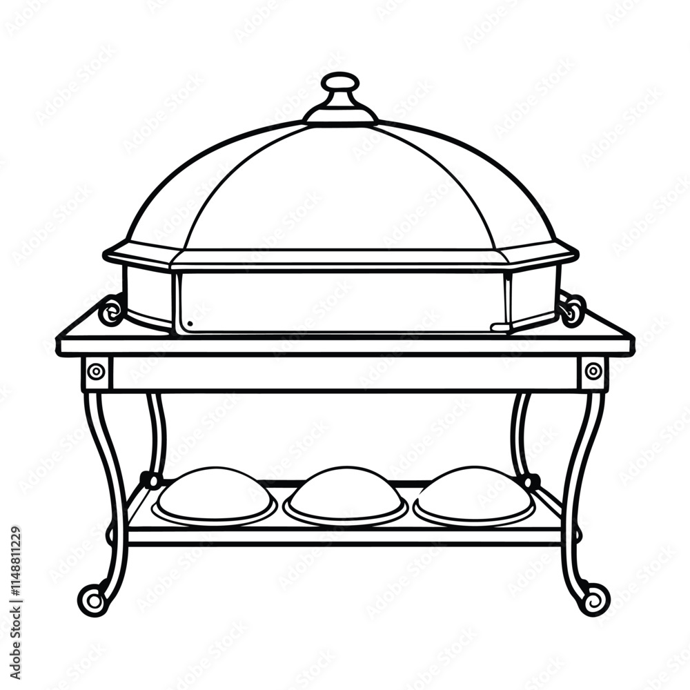 Editable Buffet Server Outline Vector Graphic Editable Buffet Server Outline Vector Graphic