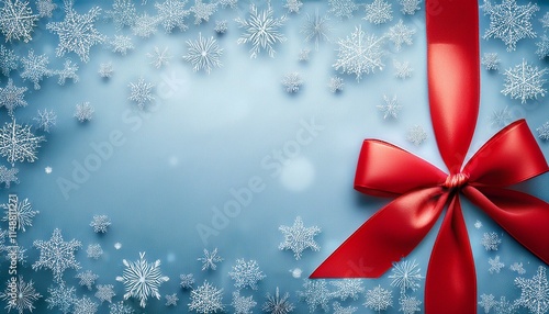 Wallpaper Mural christmas background with red bow and ribbon Torontodigital.ca