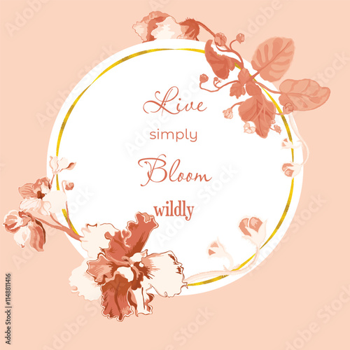 Vector garden illustration with delicate violets