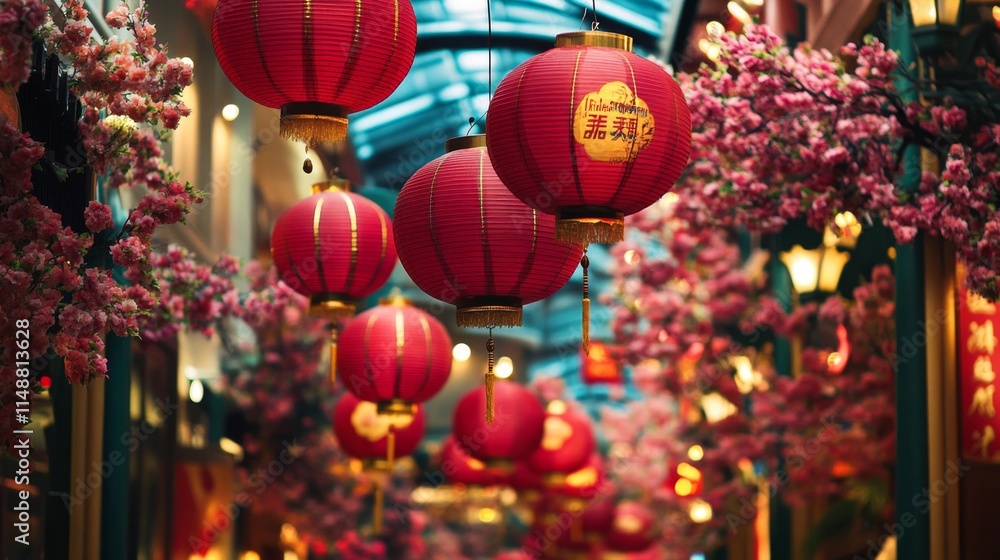 Celebrating culture with red lanterns vibrant alley photography urban setting close-up festive atmosphere Celebrating culture with red lanterns vibrant alley photography urban setting close-up festive atmosphere