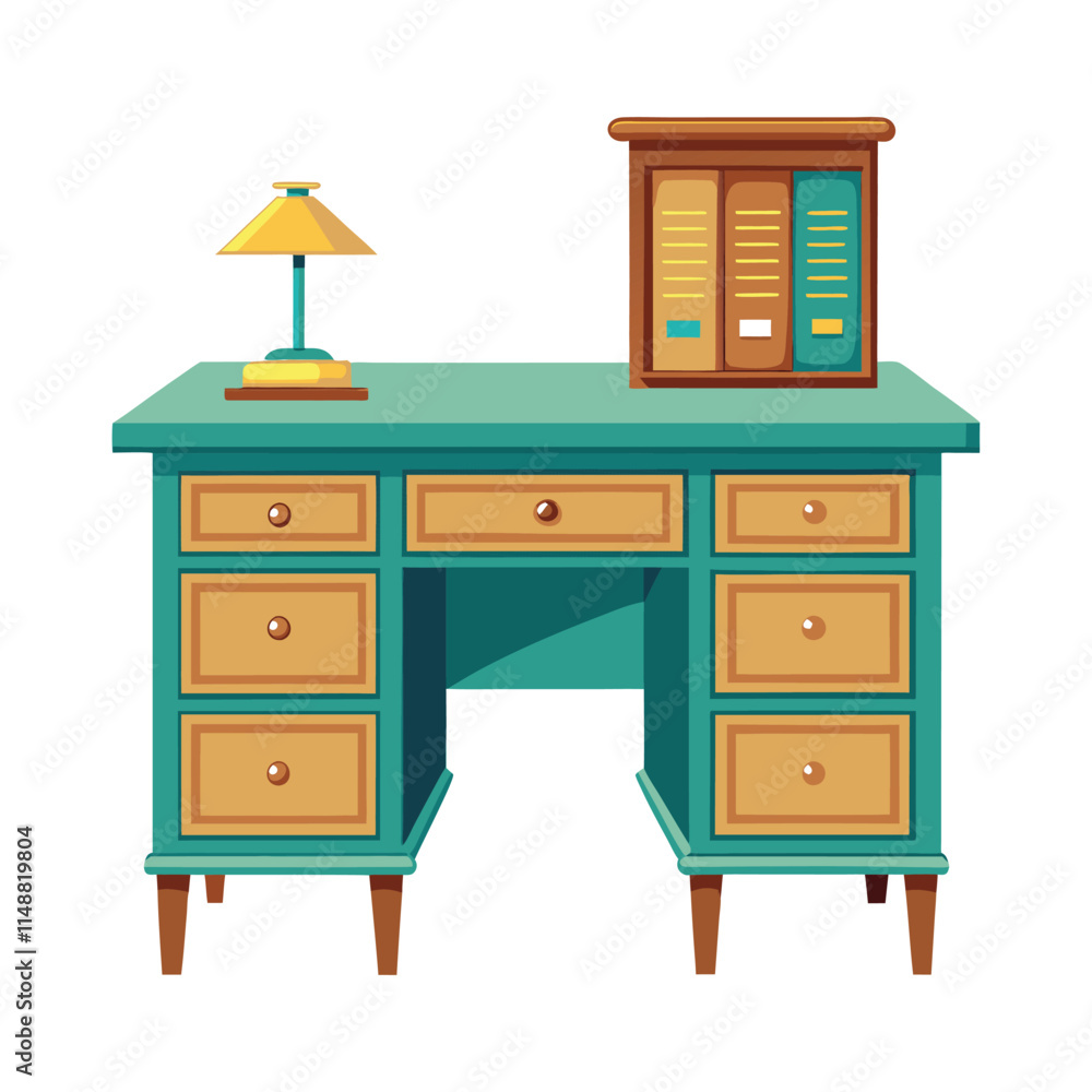 Fototapeta premium Minimalist Reading Table Vector Illustration