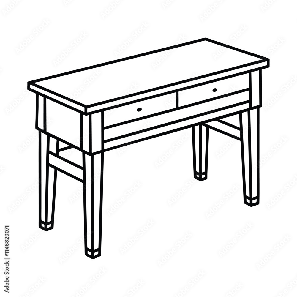 Editable Reading Table Outline Vector Graphic Editable Reading Table Outline Vector Graphic