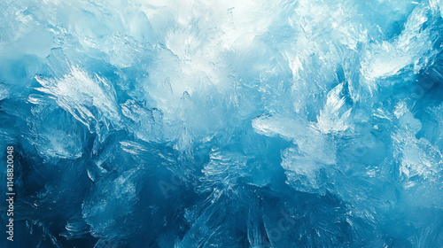 Wallpaper Mural close-up image of frozen ice texture symbolizing chaos. Jagged cracks and intricate patterns depict disruption and transformation, evoking feelings of coldness, fragility, and the unpredictable nature Torontodigital.ca