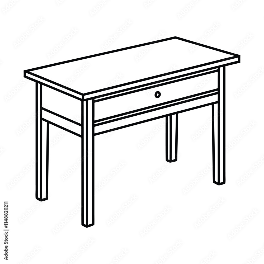 Editable Reading Table Outline Vector Graphic Editable Reading Table Outline Vector Graphic