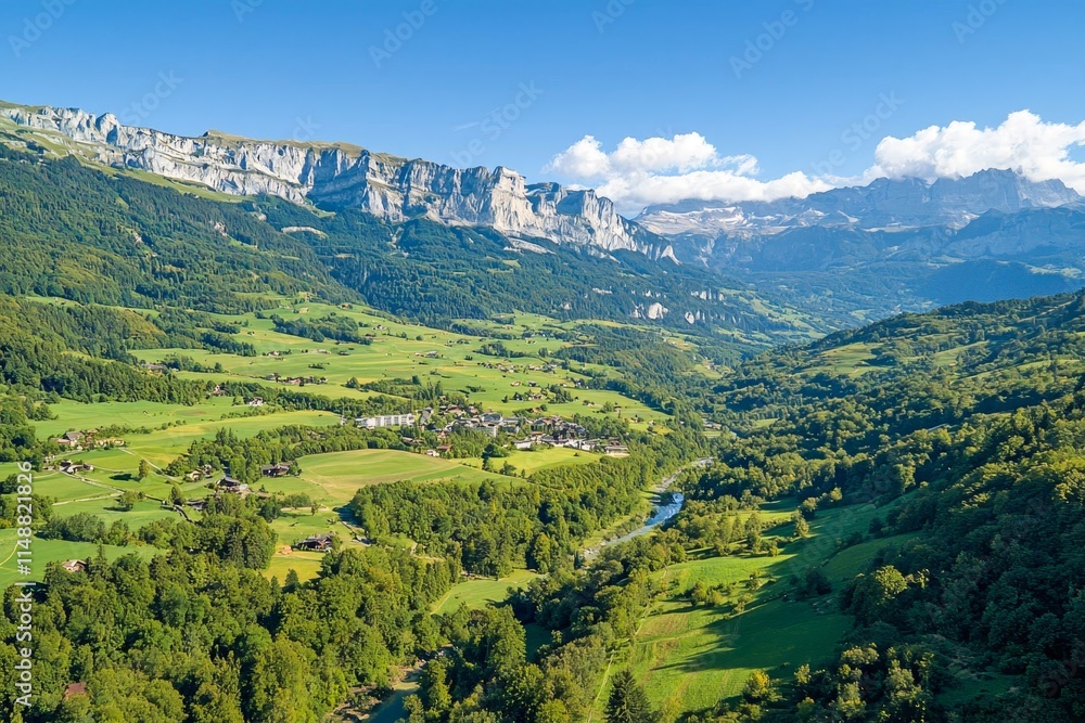 Captivating aerial shot capturing the swiss and french alps majesty. Captivating aerial shot capturing the swiss and french alps majesty.