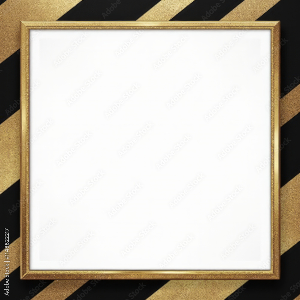 Black and Gold Elegance – A White Background with Black and Gold Diagonal Stripes Running Along the Top of the Card Black and Gold Elegance – A White Background with Black and Gold Diagonal Stripes Running Along the Top of the Card