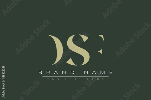 DSF abstract letter logo design. This logo is designed by three abstract letters.  photo