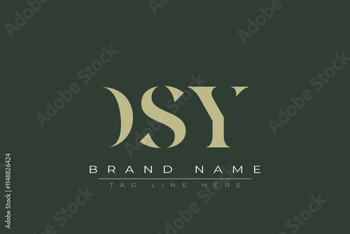 DSY abstract letter logo design. This logo is designed by three abstract letters.  photo