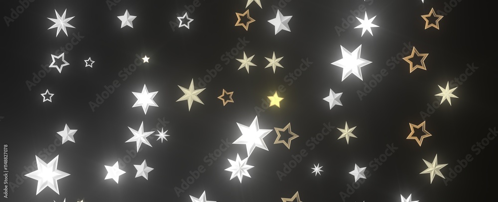Falling Christmas Luminaries: Magnificent 3D Illustration Showcasing Falling Holiday Celestial Bodies Falling Christmas Luminaries: Magnificent 3D Illustration Showcasing Falling Holiday Celestial Bodies