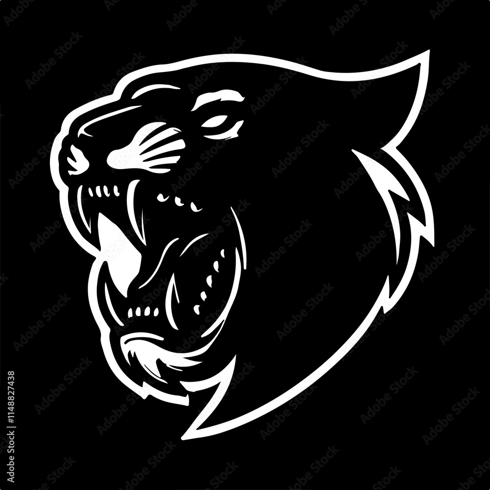 tiger head silhouette icon black logo design white background tiger head silhouette icon black logo design white background