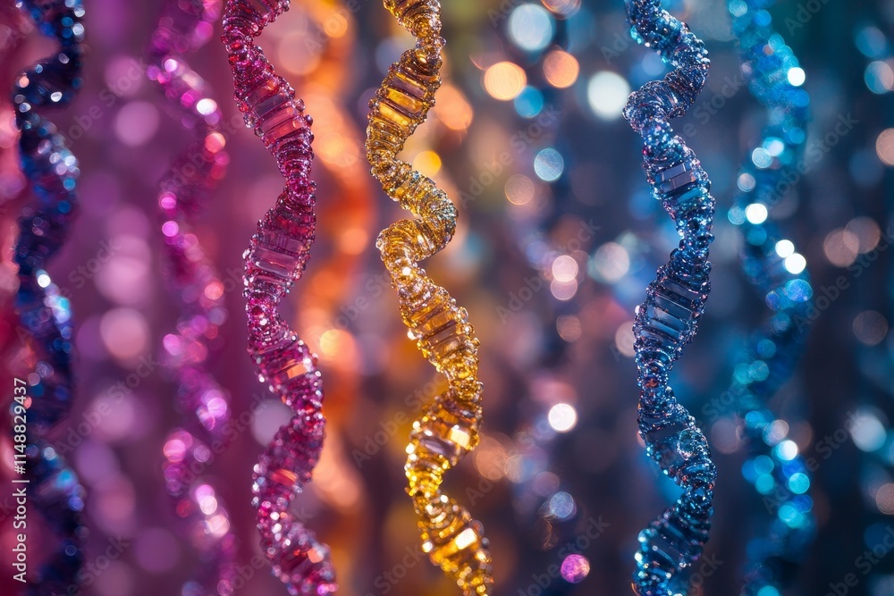 DNA strands background, Generative AI DNA strands background, Generative AI