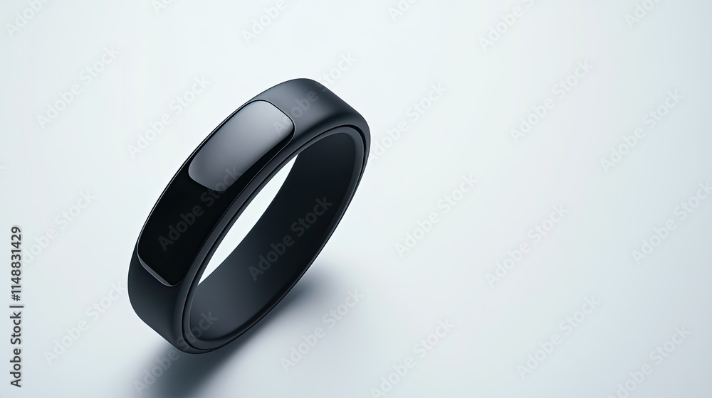 Sleek Black Fitness Tracker Band on Clean White Background Ideal for Health Monitoring and Personal Wellness Tracking Technology in Modern Lifestyle Sleek Black Fitness Tracker Band on Clean White Background Ideal for Health Monitoring and Personal Wellness Tracking Technology in Modern Lifestyle