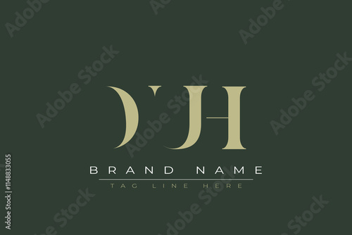 DUH abstract letter logo design. This logo is designed by three abstract letters.  photo