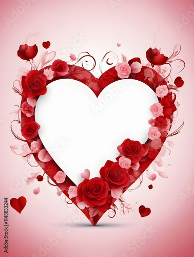 Valentine's Day greeting card on a background with flowers