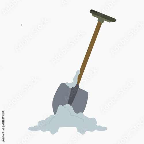 Snow shovel vector illustration isolated on white background