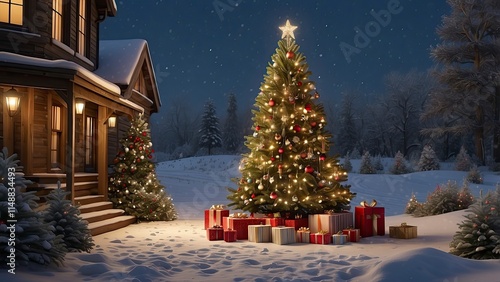 Wallpaper Mural christmas background with christmas decorations, christmas background, christmas gifts Torontodigital.ca