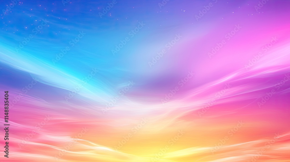 Obraz premium Vibrant abstract sunset sky with hues of pink, blue, orange, and purple blending together creating a dreamy and serene atmosphere for artistic backgrounds