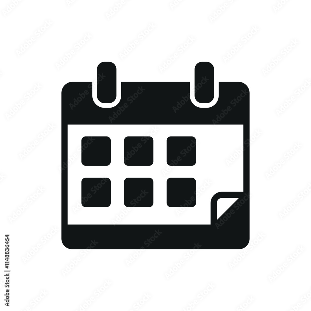 Calendar icon features a clean and organized design, perfect for scheduling apps Calendar icon features a clean and organized design, perfect for scheduling apps