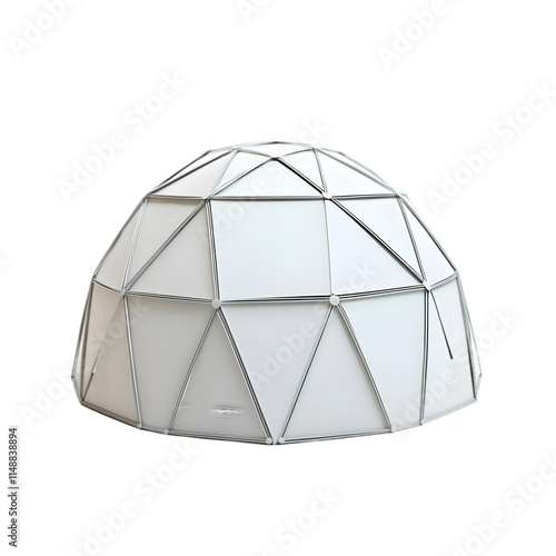 White Geodesic Dome Structure  Architectural Design  3D Render  Modern  Event Tent  Exhibi photo