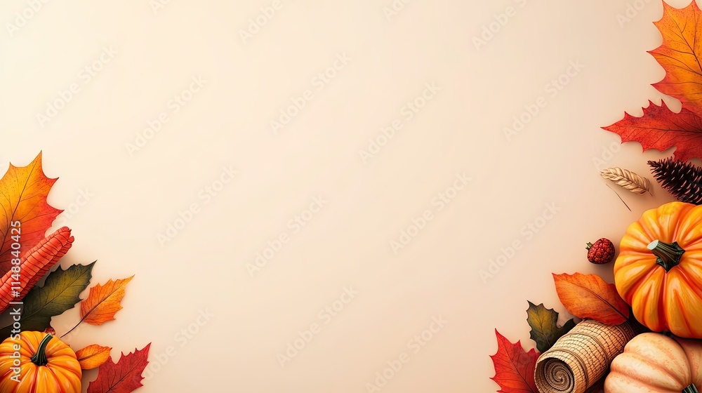 Captivating Fall Harvest Background with Colorful Pumpkins, Leaves, and Natural Elements Perfect for Autumn-Themed Designs, Posters, or Invitations Captivating Fall Harvest Background with Colorful Pumpkins, Leaves, and Natural Elements Perfect for Autumn-Themed Designs, Posters, or Invitations