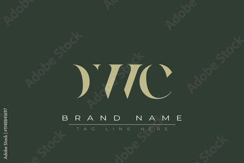 DWC abstract letter logo design. This logo is designed by three abstract letters.  photo