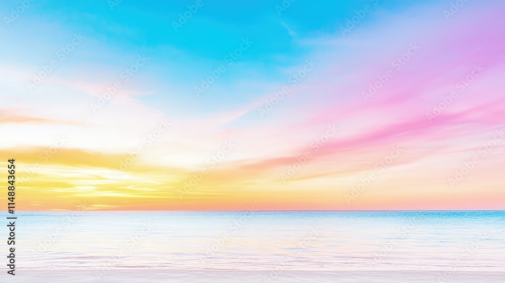 Pastel sunset over calm ocean. Pastel sunset over calm ocean.