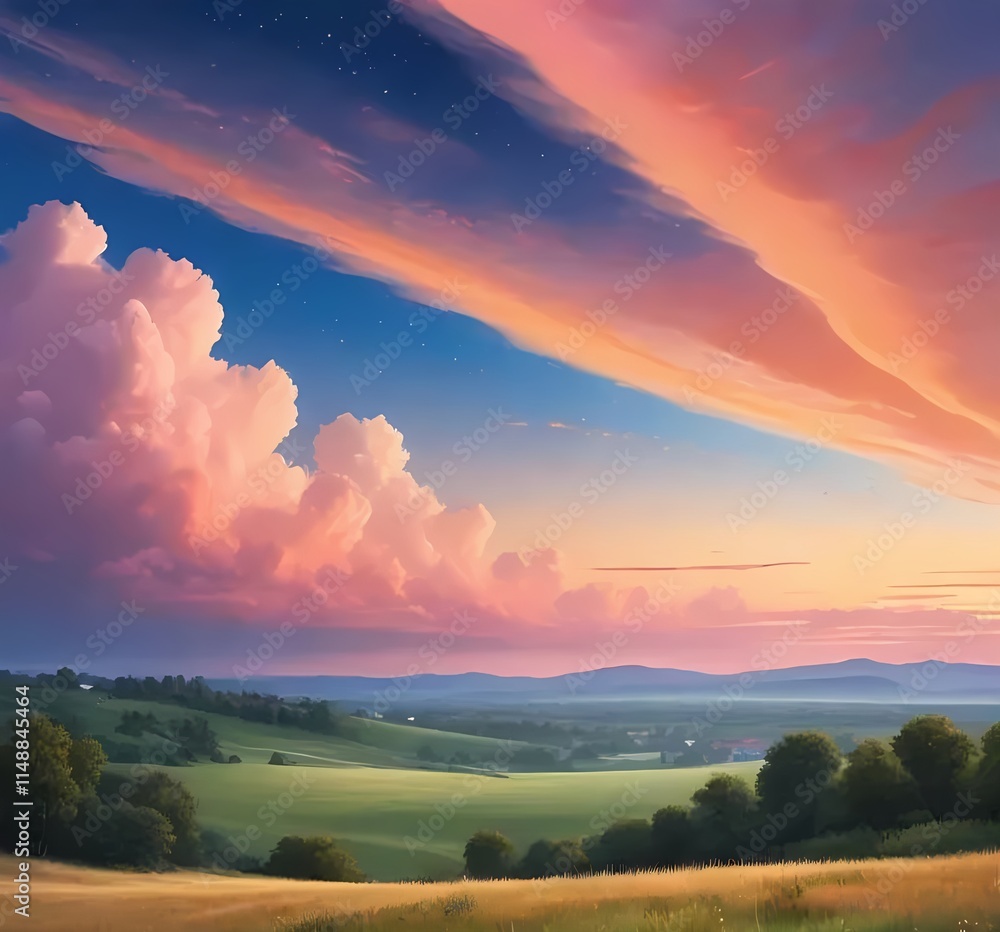 Fototapeta premium sunrise over the field