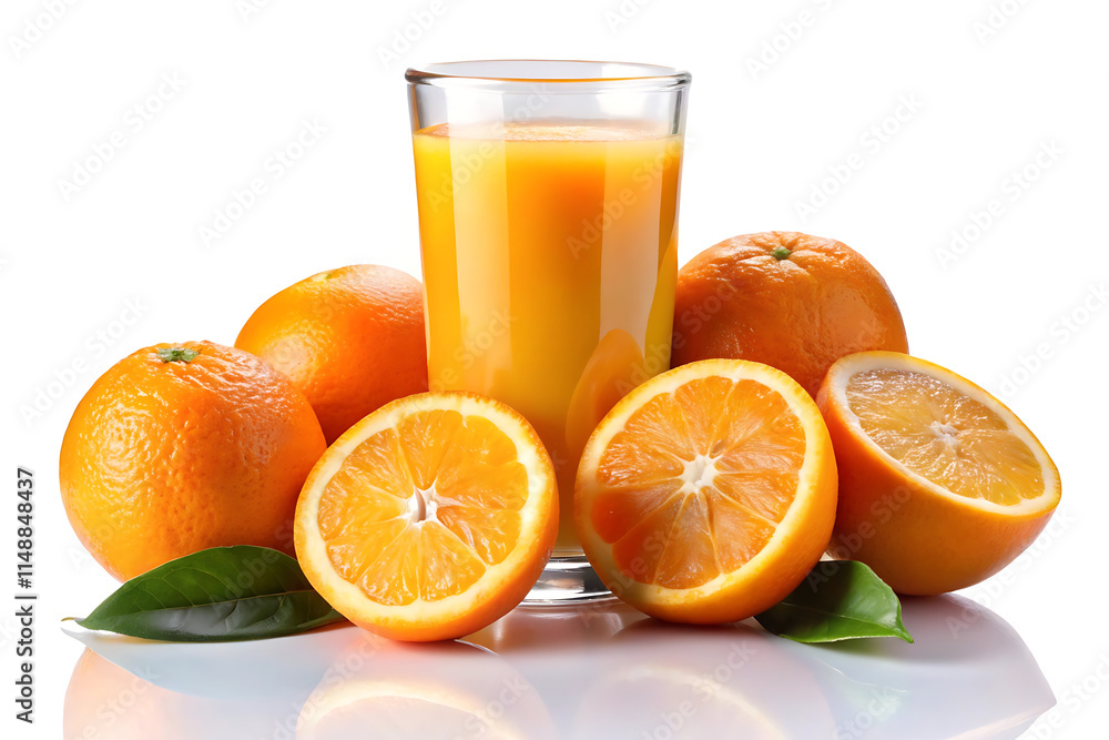 glass of orange juice and oranges glass of orange juice and oranges