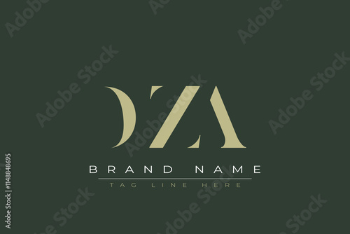 DZA abstract letter logo design. This logo is designed by three abstract letters. 