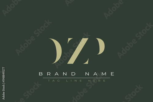 DZP abstract letter logo design. This logo is designed by three abstract letters. 