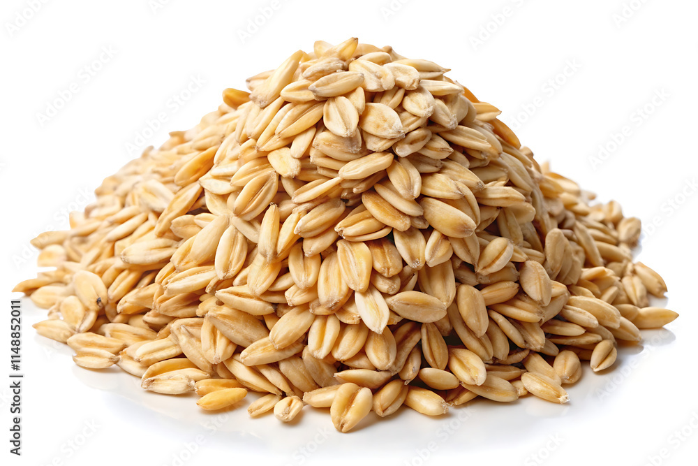 pile of raw oats on a white background pile of raw oats on a white background
