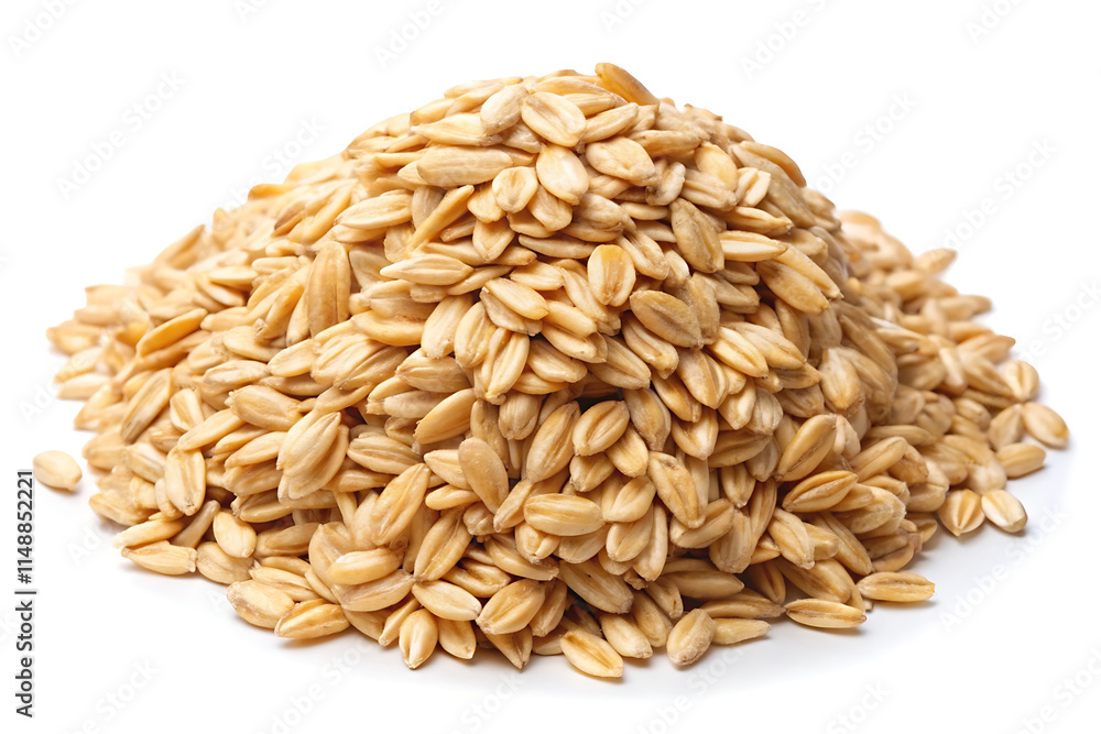 pile of raw oats on a white background pile of raw oats on a white background