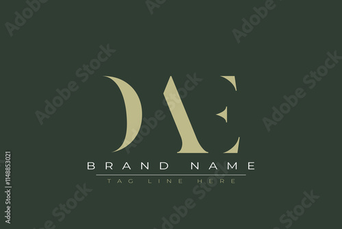 DAE abstract letter logo design. This logo is designed by three abstract letters.  photo