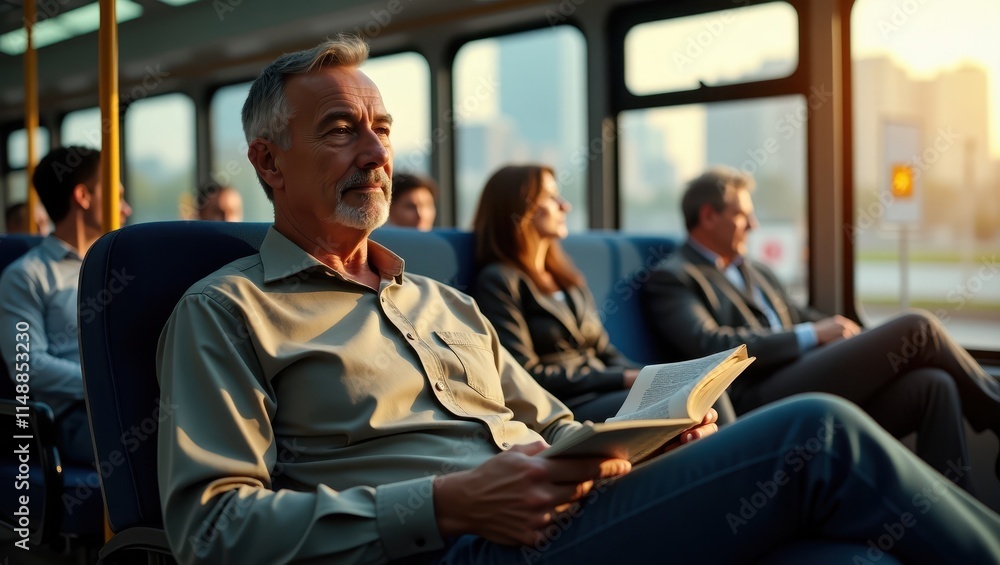 Man sat on a bus
