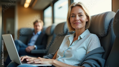 Obraz na płótnie Woman sat on a train w salonie
