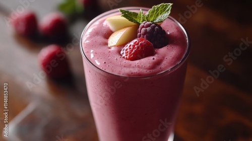 Wallpaper Mural Refreshing Fruit Smoothie with Berries and Mint Torontodigital.ca