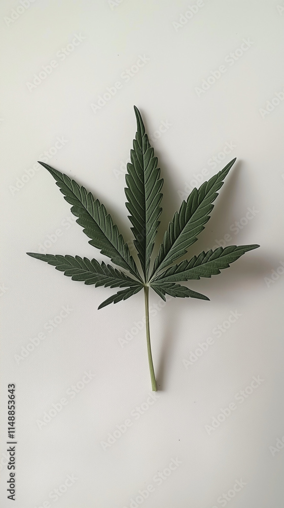 Cannabis leaf on a white background, created with generative AI technology Cannabis leaf on a white background, created with generative AI technology